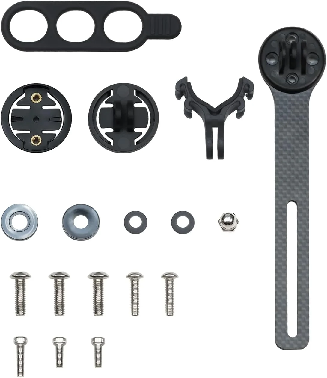 نگهدارنده کامپیوتر دوچرخه کربنی iGPSPORT، نگهدارنده جلویی فوق سبک دوچرخه سازگار با کامپیوتر دوچرخه گارمین Wahoo Bryton و دوربین اکشن GoPro و چراغ دوچرخه