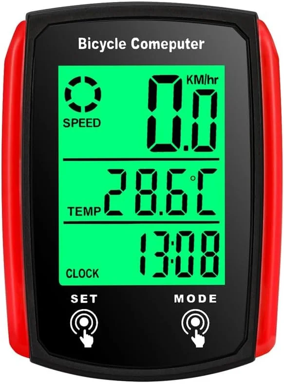 سنسور سرعت کامپیوتر دوچرخه سواری برای کامپیوترهای دوچرخه سواری سنسور دور موتور دوچرخه ضد آب LCD قرمز