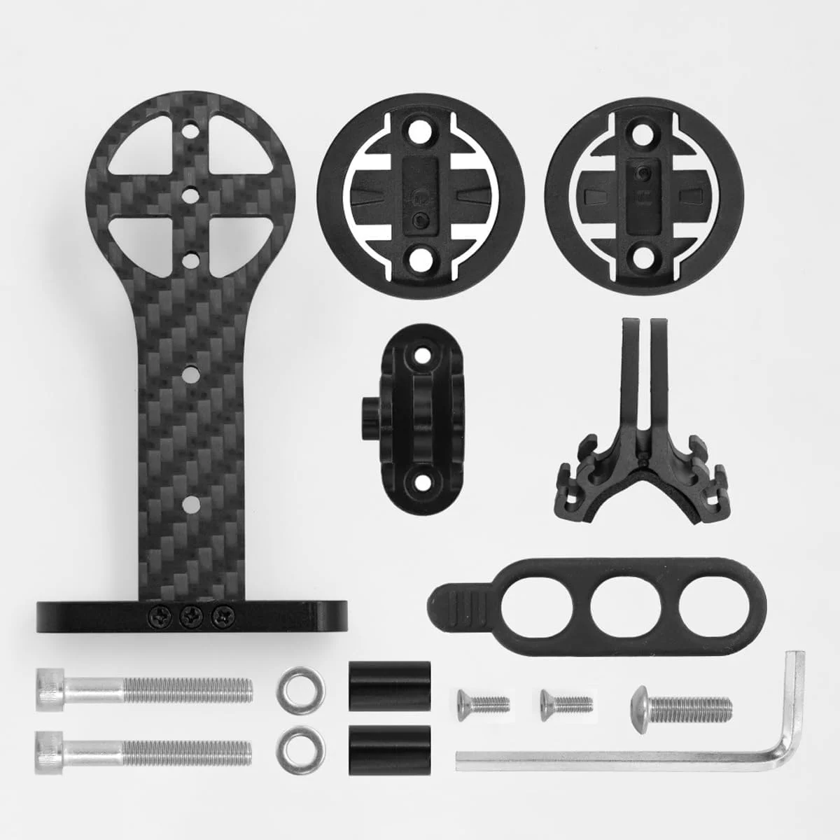 نگهدارنده کامپیوتر دوچرخه فیبر کربنی، نگهدارنده یکپارچه فرمان برای دوچرخه‌های جاده‌ای، سازگار با دوربین‌های GoPro و چراغ‌ها