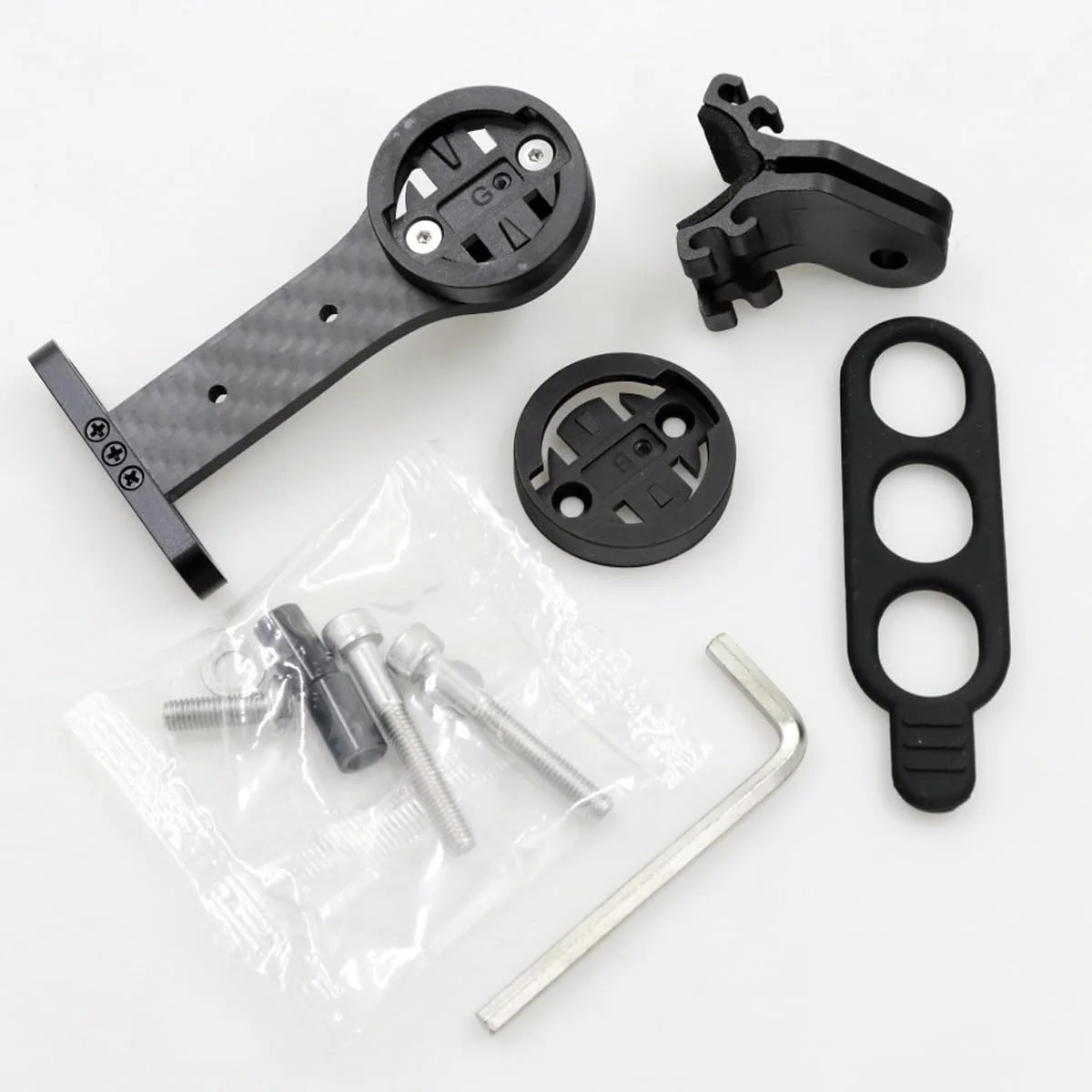 نگهدارنده کامپیوتر دوچرخه فیبر کربنی، نگهدارنده یکپارچه فرمان برای دوچرخه‌های جاده‌ای، سازگار با دوربین‌های GoPro و چراغ‌ها