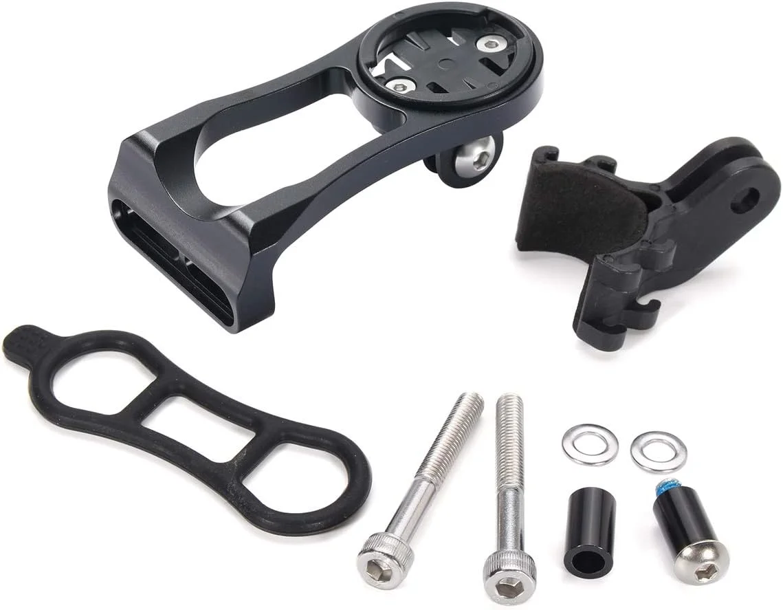 پایه چند منظوره جلوی فرمان دوچرخه، شامل پایه کامپیوتر دوچرخه، نگهدارنده دوربین اکشن GoPro و نگهدارنده چراغ جلو، سازگار با Garmin Edge 200 500 510 520 800 810 820 1000 1030