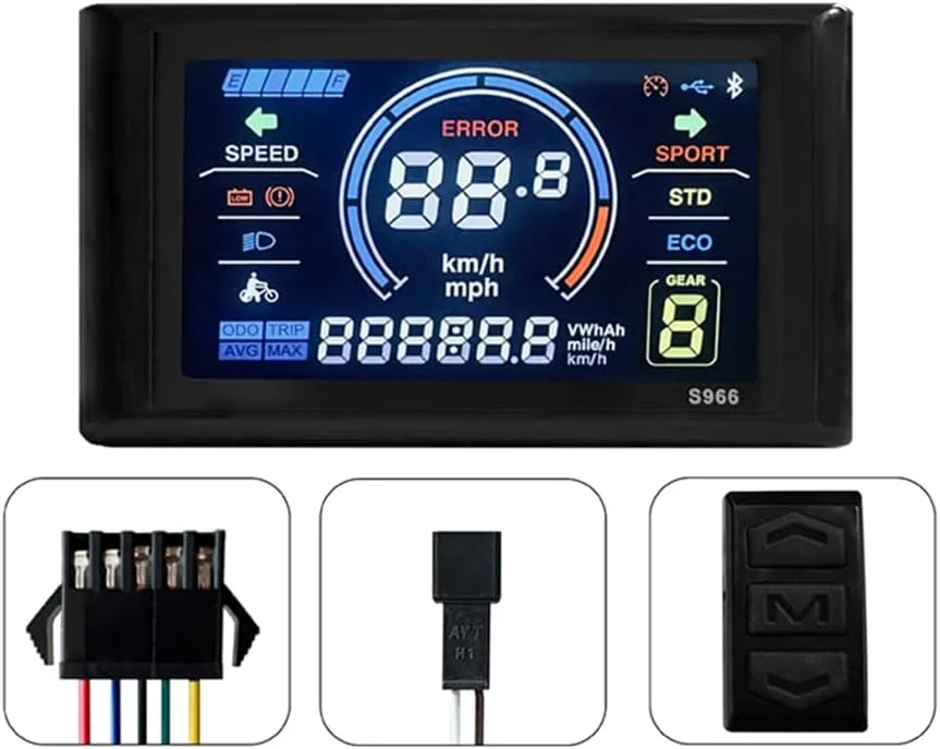 پنل کنترل نمایشگر رنگی LCD-S966 دوچرخه برقی 24-72 ولت با عملکرد NFC و دوشاخه SM، لوازم جانبی جایگزین دوچرخه برقی