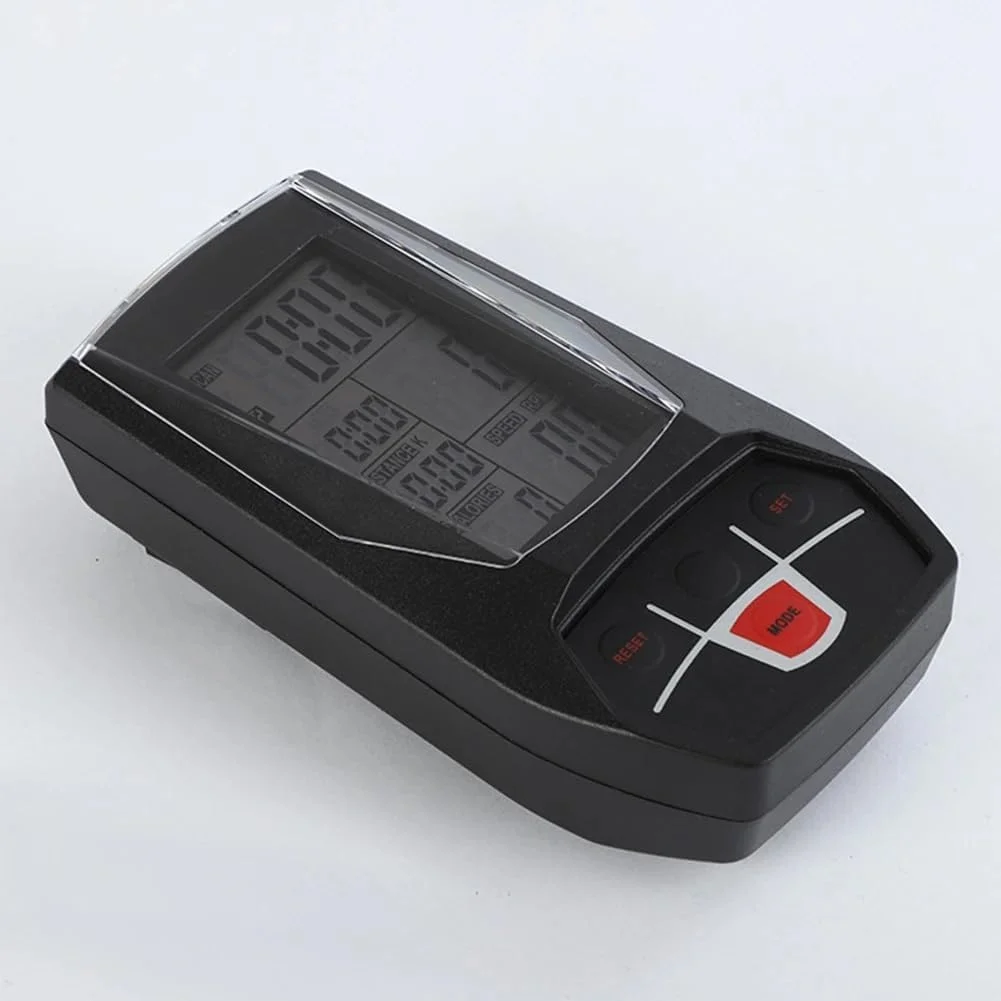 دوچرخه ثابت داخل سالن و مانیتور دوچرخه ورزشی، سرعت سنج، کامپیوتر دوچرخه ثابت، لوازم جانبی باشگاه، مشکی