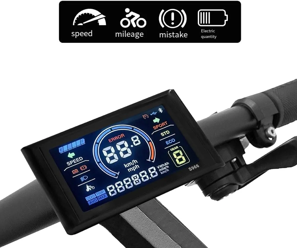 پنل کنترل نمایشگر رنگی LCD-S966 دوچرخه برقی 24-72 ولت با عملکرد NFC و دوشاخه SM، لوازم جانبی جایگزین دوچرخه برقی پنل کنترل نمایشگر رنگی LCD-S966 دوچرخه برقی 24-72 ولت با عملکرد NFC و دوشاخه SM، لوازم جانبی جایگزین دوچرخه برقی