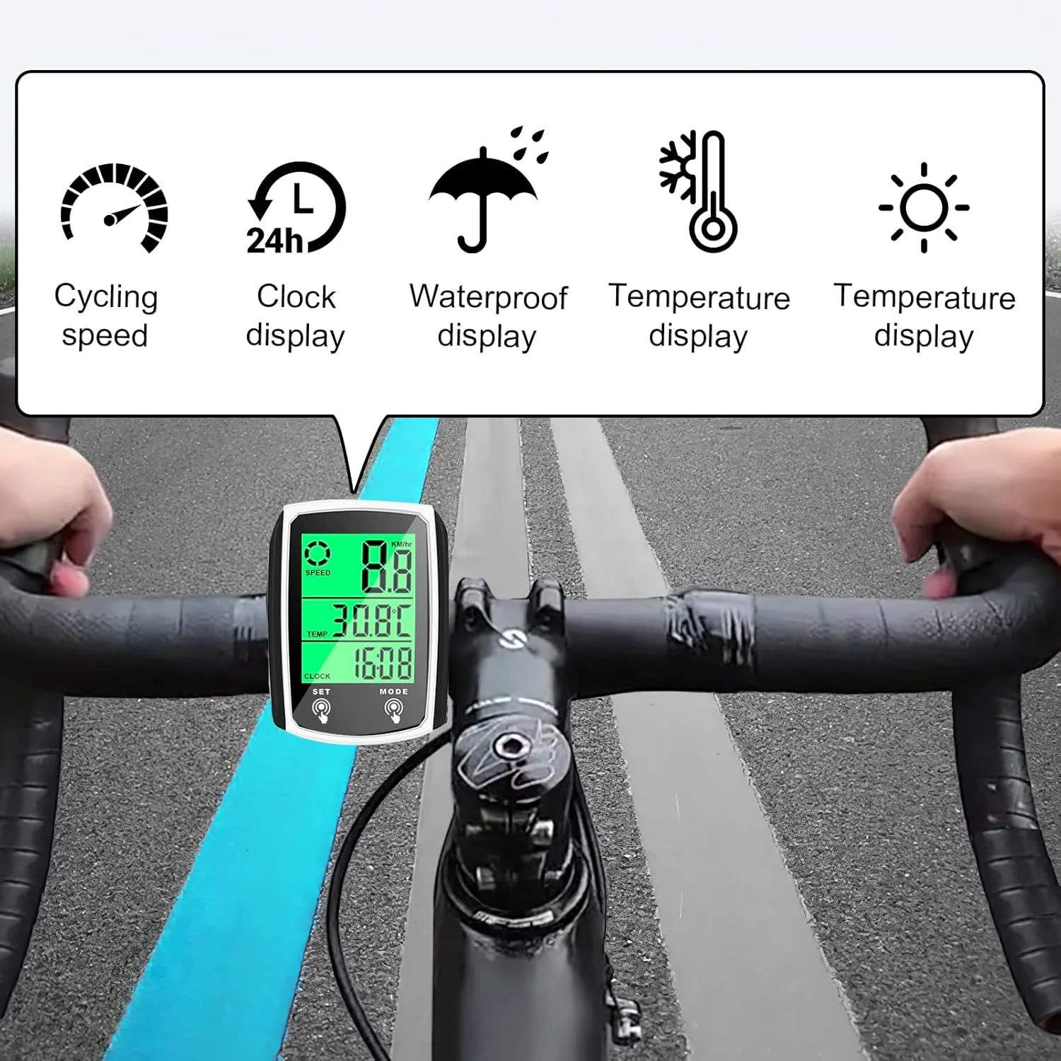 کامپیوتر دوچرخه، سرعت سنج جهانی GPS با 19 عملکرد با صفحه نمایش LCD با نور پس زمینه، صفحه لمسی شروع/توقف خودکار، سرعت سنج چند منظوره ضد آب دوچرخه برای کودکان و بزرگسالان، مناسب برای همه دوچرخه ها کامپیوتر دوچرخه، سرعت سنج جهانی GPS با 19 عملکرد با صفحه نمایش LCD با نور پس زمینه، صفحه لمسی شروع/توقف خودکار، سرعت سنج چند منظوره ضد آب دوچرخه برای کودکان و بزرگسالان، مناسب برای همه دوچرخه ها