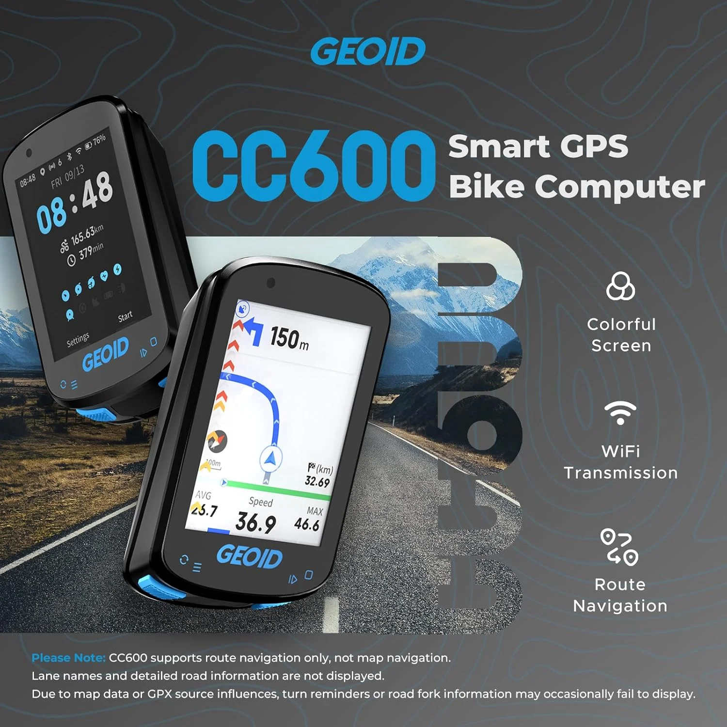 کامپیوتر دوچرخه سواری هوشمند GPS مدل Geoid CC600 کامپیوتر دوچرخه سواری هوشمند GPS مدل Geoid CC600