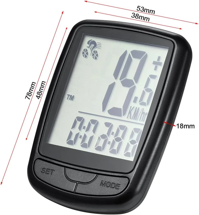 کامپیوتر دوچرخه بی سیم Fawoonu، کیلومتر شمار ضد آب دوچرخه با سنسور سرعت، نور پس زمینه LED و روشن شدن خودکار