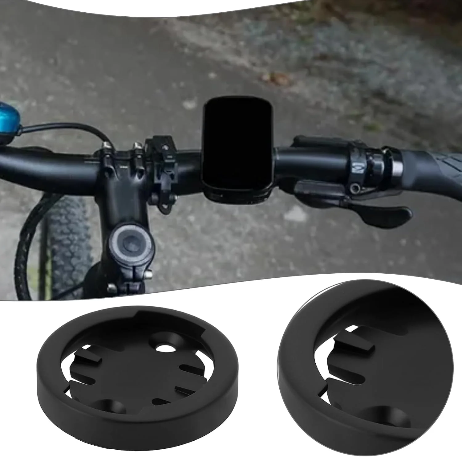 پایه نگهدارنده کامپیوتر دوچرخه ECSiNG برای فرمان های 31.8 میلی متری سازگار با Garmin Edge و Wahoo Elemnt، ابعاد 52.6x31.8x37.9 میلی متر، مشکی