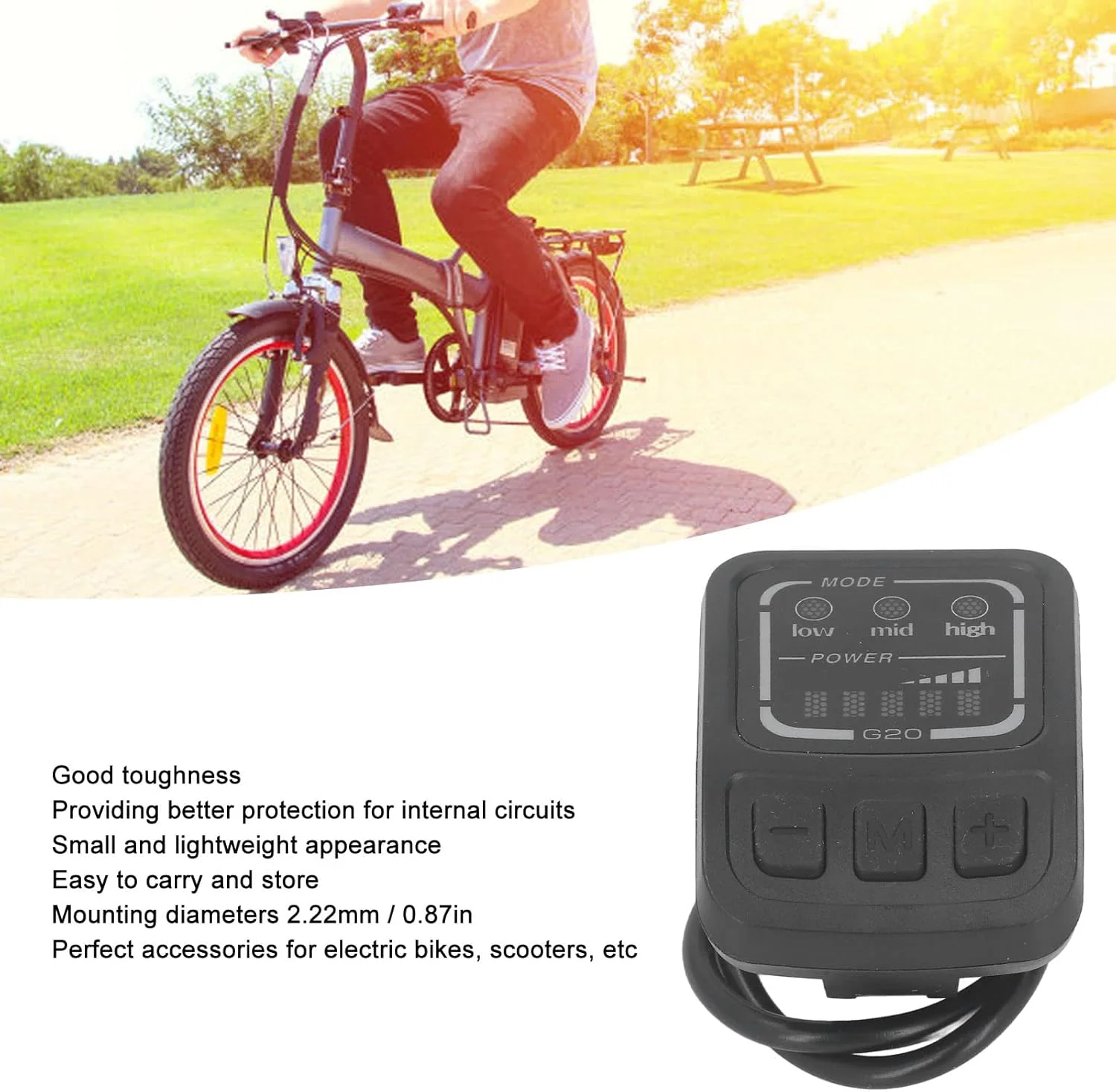 نمایشگر ال ای دی دوچرخه برقی G20 F، پنل کنترل نمایشگر ال سی دی دوچرخه برقی 24-48 ولت با رابط ضد باران، صفحه نمایش پنل چند منظوره دوچرخه جایگزین برای دوچرخه برقی