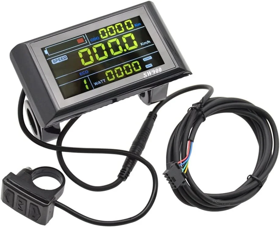 نمایشگر ال سی دی دوچرخه 5 پین، پنل کنترل نمایشگر رنگی ال سی دی SW900 دوچرخه برقی 24-60 ولت اسکوتر برقی - 5 پین