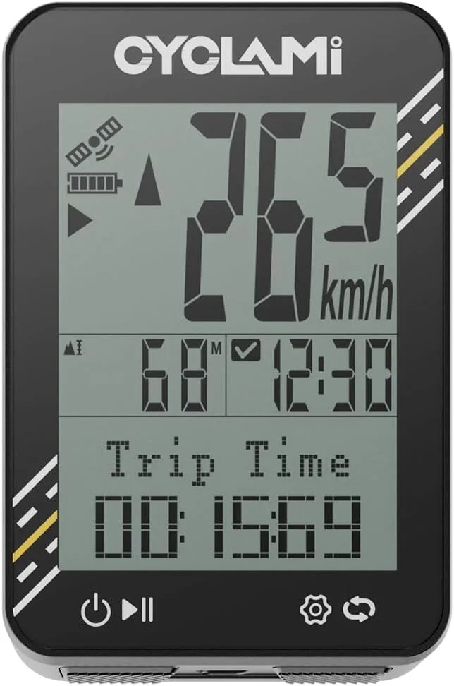 کامپیوتر دوچرخه بی سیم - سرعت سنج و کیلومتر شمار دوچرخه سواری GPS با 5 ماهواره | صفحه نمایش 2.4 اینچی خوانا در نور خورشید | 50 گرم فوق سبک | باتری با بیش از 20 ساعت عمر IPX7 ضد آب GPS دوچرخه برای جاده/کوهستان مناسب برای همه دوچرخه ها