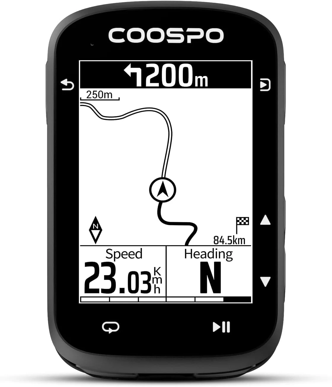 کامپیوتر دوچرخه سواری بی سیم COOSPO CS500، صفحه نمایش 2.6 اینچی LCD GPS با مسیریابی، بلوتوث 5.0 ANT+ GPS سرعت سنج دوچرخه با نور پس زمینه خودکار، پشتیبانی از رادار دوچرخه و عمر باتری 45 ساعته