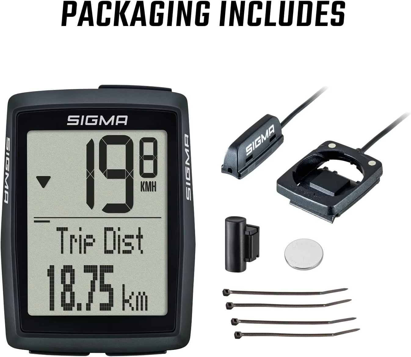 کامپیوتر دوچرخه سیگما اسپورت BC 14.0، سیمی، با عملکردهای متعدد، کامپیوتر دوچرخه برای تورهای کوهستانی، استفاده آسان با دکمه های بزرگ و صفحه نمایش واضح