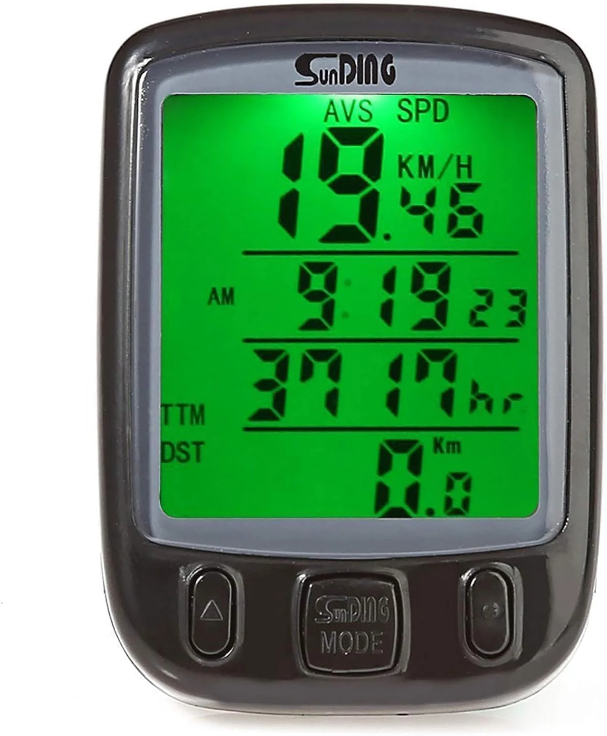 کامپیوتر دوچرخه سیمی با نمایشگر LCD، سرعت سنج چند منظوره دوچرخه، کیلومتر شمار، گام شمار و کرنومتر برای تمرینات توربو - ضد آب با سنسور سرعت و دور موتور برای ردیابی دقیق دوچرخه سواری