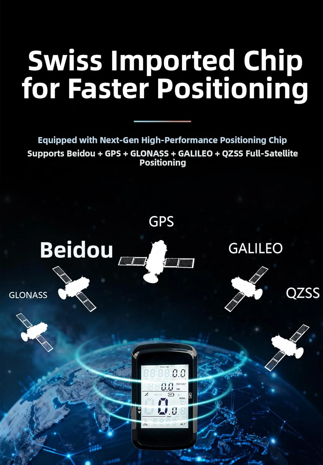 کامپیوتر دوچرخه OFF، سرعت سنج و کیلومتر شمار بی سیم GPS با نور پس زمینه اتوماتیک، ضد آب و عمر باتری طولانی