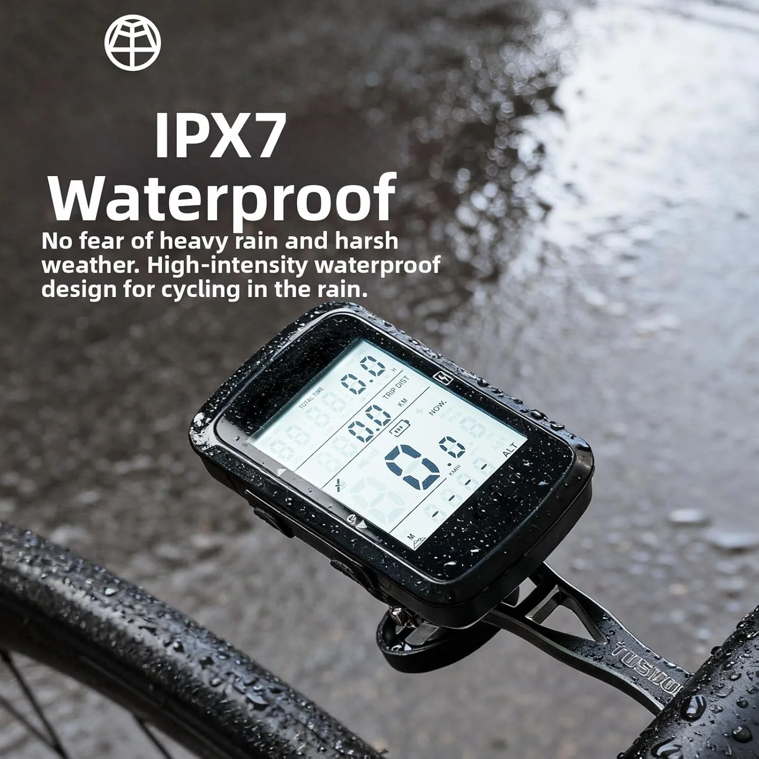 کامپیوتر دوچرخه OFF، سرعت سنج و کیلومتر شمار بی سیم GPS با نور پس زمینه اتوماتیک، ضد آب و عمر باتری طولانی