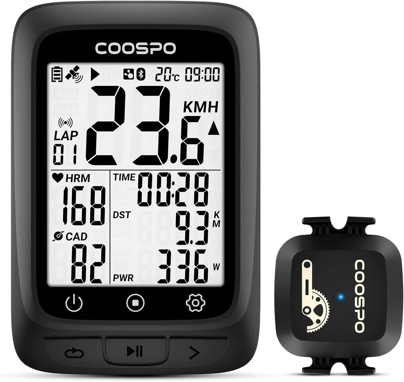 کامپیوتر دوچرخه سواری GPS کوسپو BC107 Ant+/ BLE5.0، کامپیوتر دوچرخه بی سیم ضد آب IP67 با صفحه نمایش 2.4 اینچی با نور پس زمینه