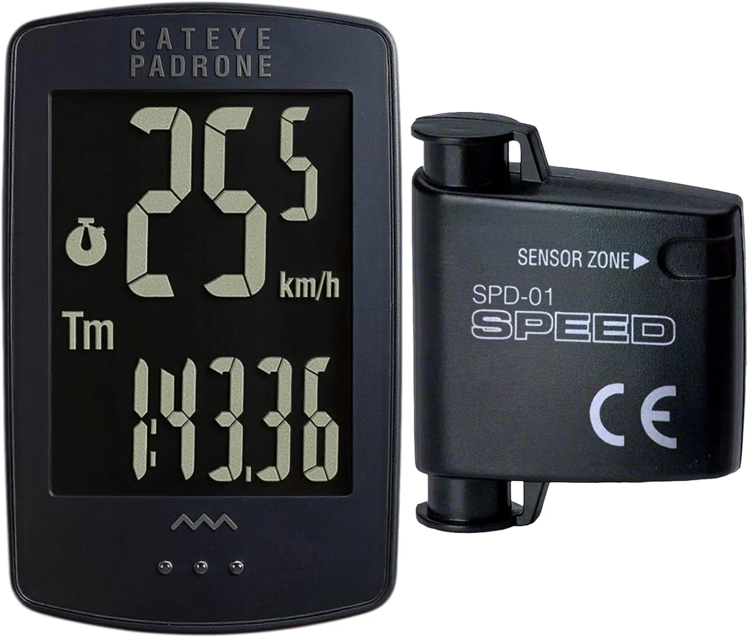 کامپیوتر دوچرخه سواری بی سیم CATEYE Padrone – سایز بزرگ، سرعت سنج و کیلومتر شمار بی سیم، پایه FlexTight™، شروع/توقف خودکار، کیلومتر شمار قابل برنامه ریزی