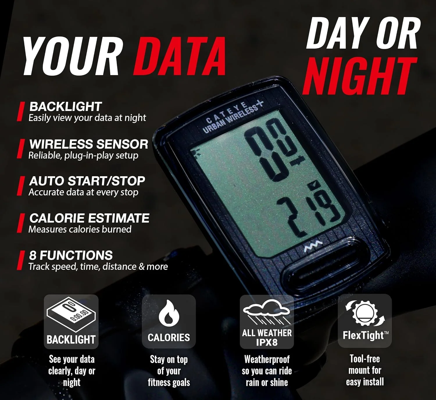 کامپیوتر دوچرخه سواری بی سیم پلاس شهری