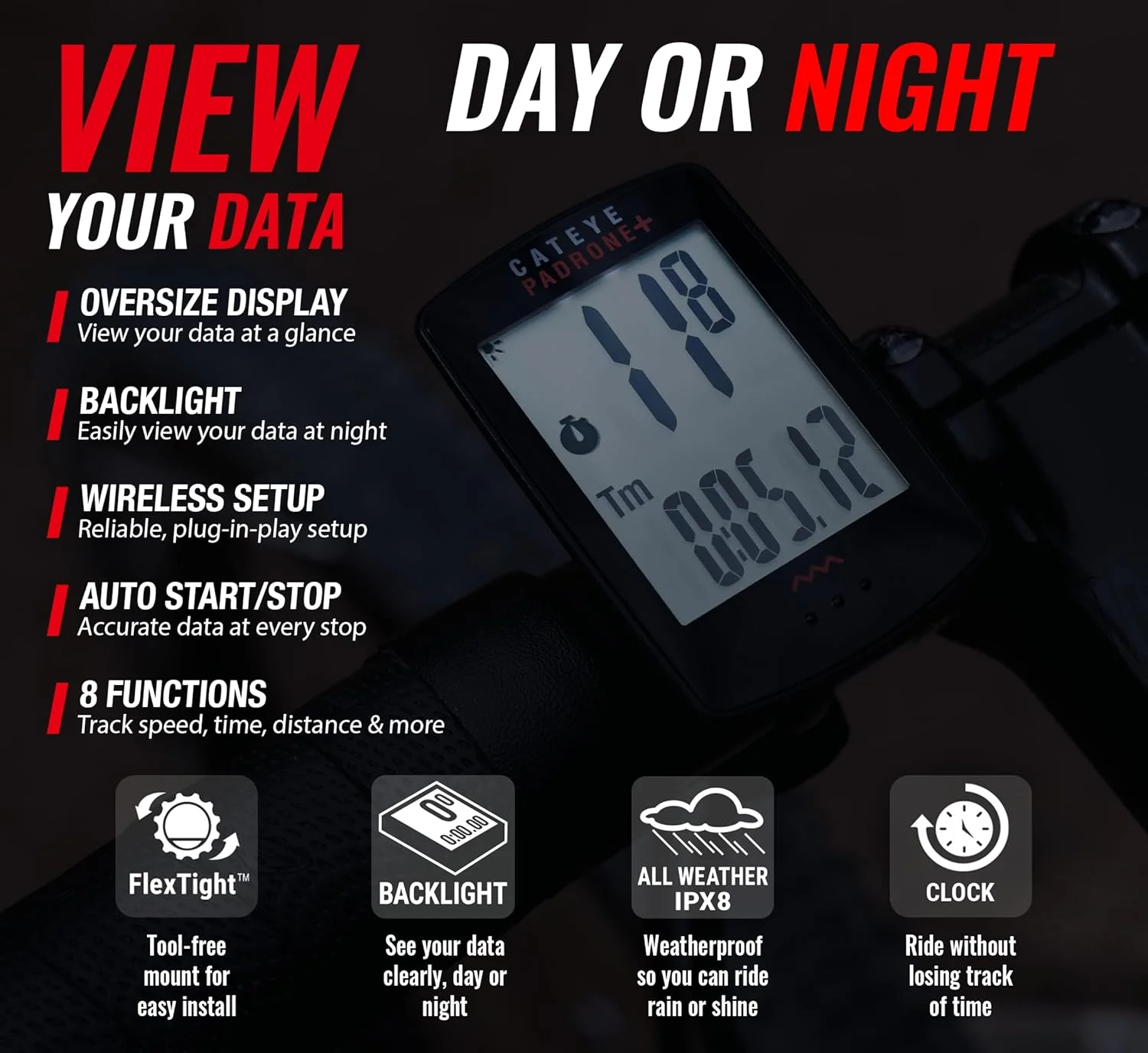 کامپیوتر دوچرخه بی سیم CATEYE - Padrone Plus