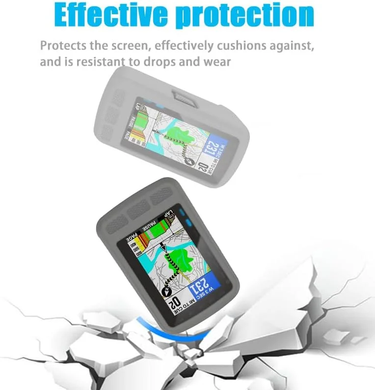 محافظ سیلیکونی سازگار با Wahoo ELEMNT ROAM، قاب محافظ ضد ضربه لوازم جانبی کامپیوتر دوچرخه GPS (خاکستری)