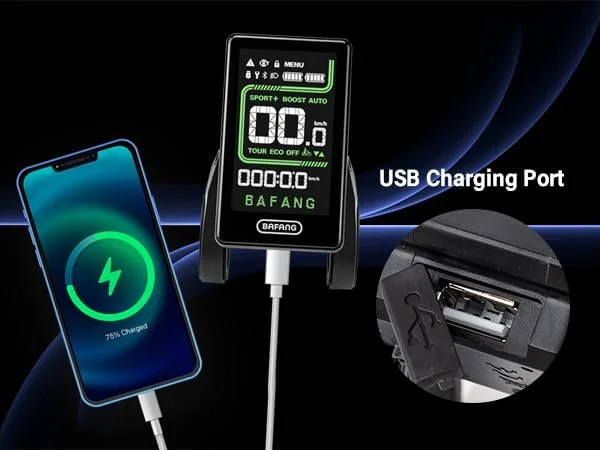 نمایشگر دوچرخه برقی BAFANG C020 برای موتورهای میانی M620, M600, M560, M510, M420، کامپیوتر دوچرخه با پروتکل CAN