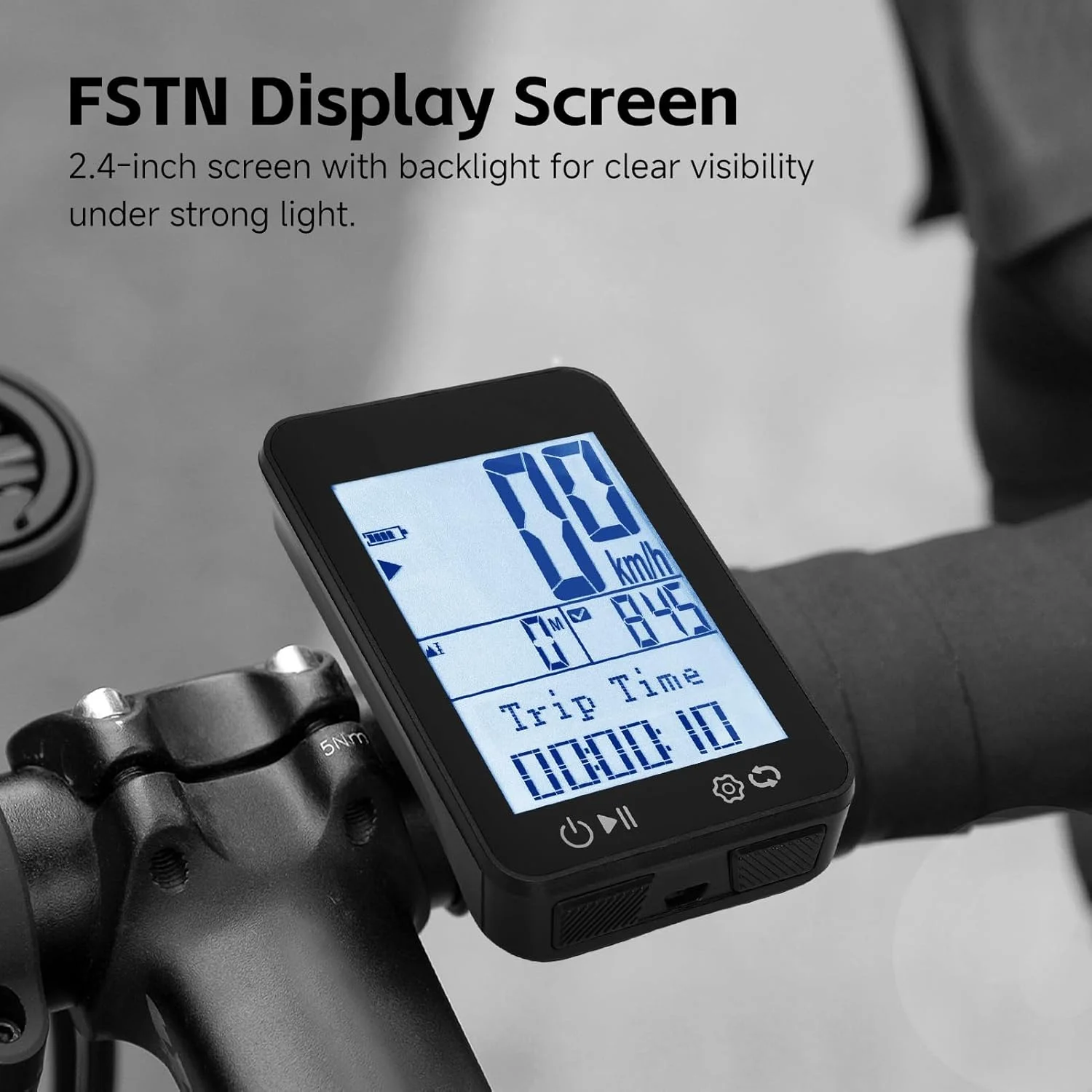 کامپیوتر دوچرخه GPS بی سیم ضد آب IPX7 با نور پس زمینه 2.4 اینچی و رابط 9 زبانه برای ردیابی دقیق مسافت، سرعت، ارتفاع و زمان