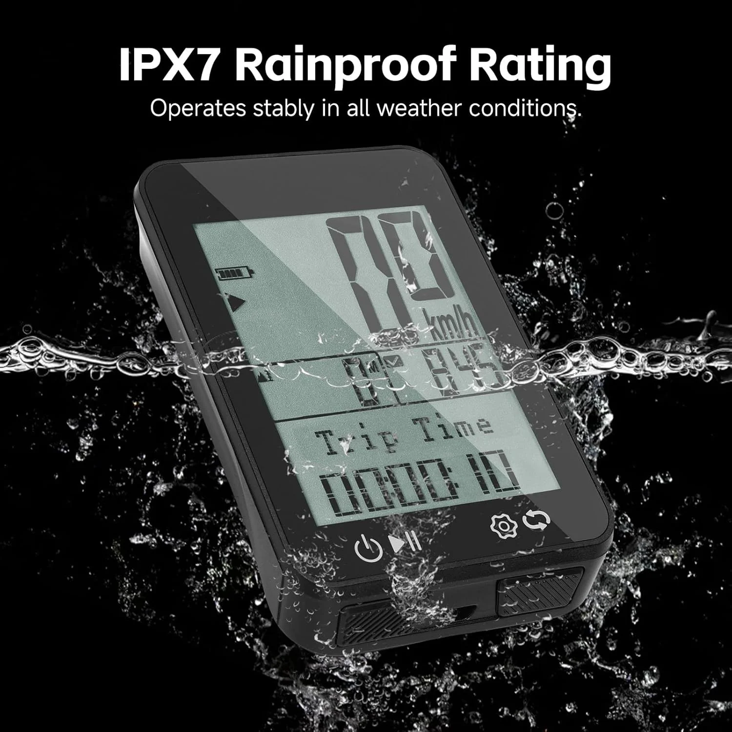 کامپیوتر دوچرخه GPS بی سیم ضد آب IPX7 با نور پس زمینه 2.4 اینچی و رابط 9 زبانه برای ردیابی دقیق مسافت، سرعت، ارتفاع و زمان