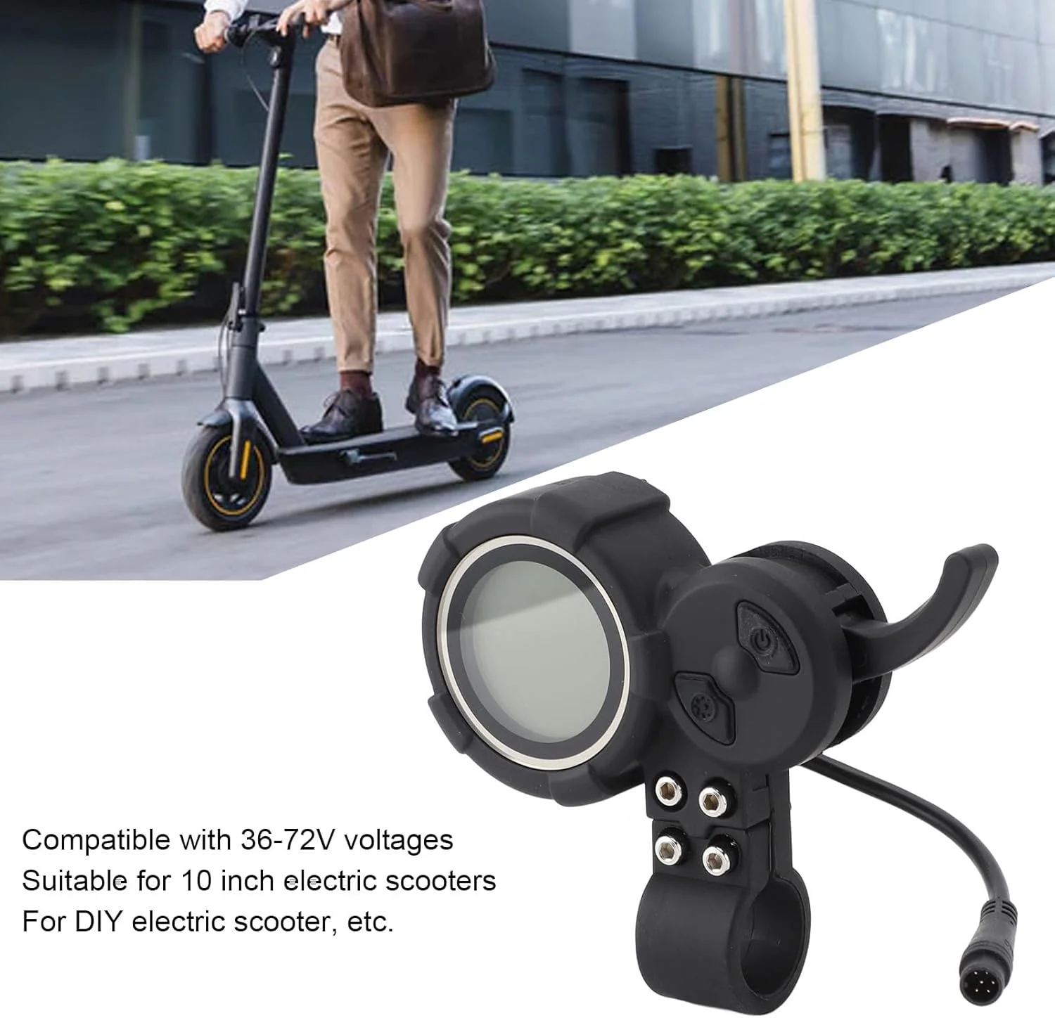 پنل نمایشگر LCD اسکوتر برقی Asixxsix، صفحه نمایش LCD ضد آب 6 پین برای اسکوتر برقی، ولتاژ قابل تنظیم 36-72 ولت، پنل کنترل نمایشگر LCD