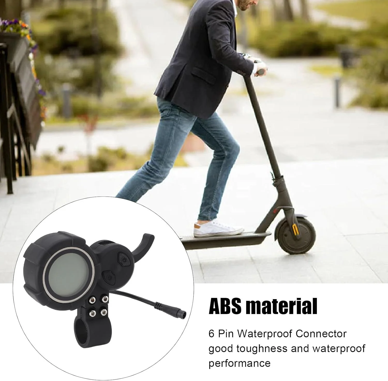 پنل نمایشگر LCD اسکوتر برقی Asixxsix، صفحه نمایش LCD ضد آب 6 پین برای اسکوتر برقی، ولتاژ قابل تنظیم 36-72 ولت، پنل کنترل نمایشگر LCD