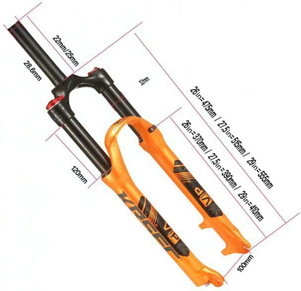 دوشاخ جلوی دوچرخه 26 اینچی قفل شانه ای، دوشاخ جلوی دوچرخه 28.6 میلی متری تعلیق گازی ترمز دیسکی، ابزار قطعات دوچرخه، مشکی(سفید)