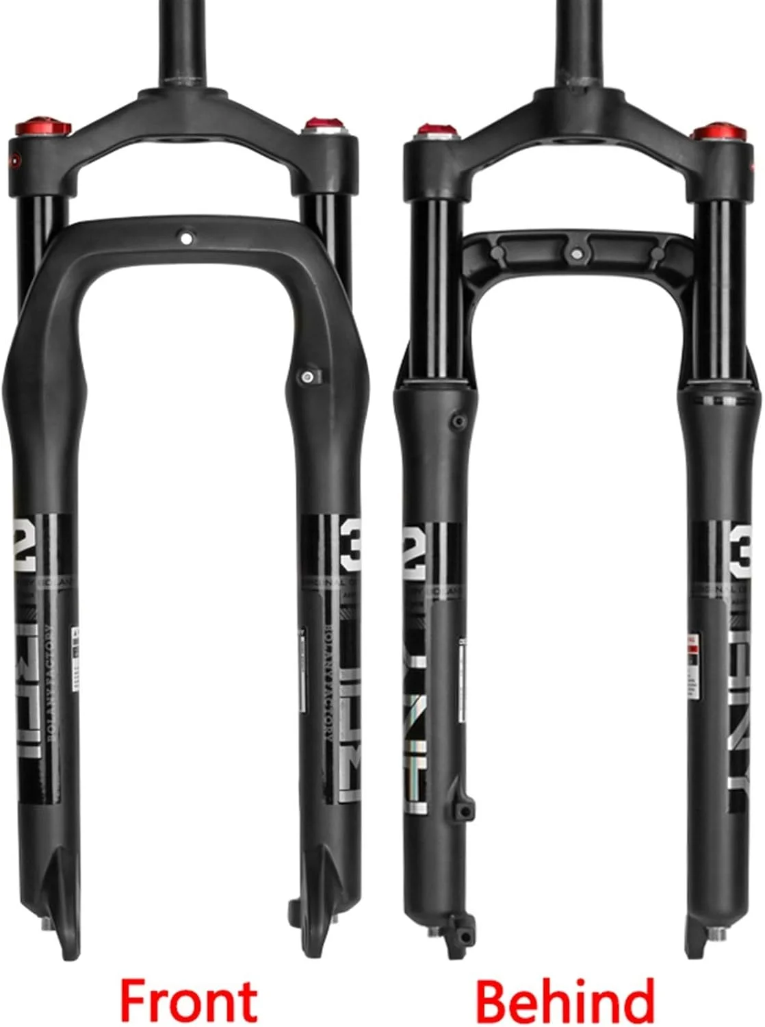 دوشاخ جلوی دوچرخه، قطعات دوچرخه، سیستم تعلیق دوچرخه 26 اینچ آلیاژ آلومینیوم دوشاخ بادی گازی برای لاستیک پهن 4.0 اینچ لوازم جانبی دوچرخه برقی (دسته مستقیم 26 اینچی)