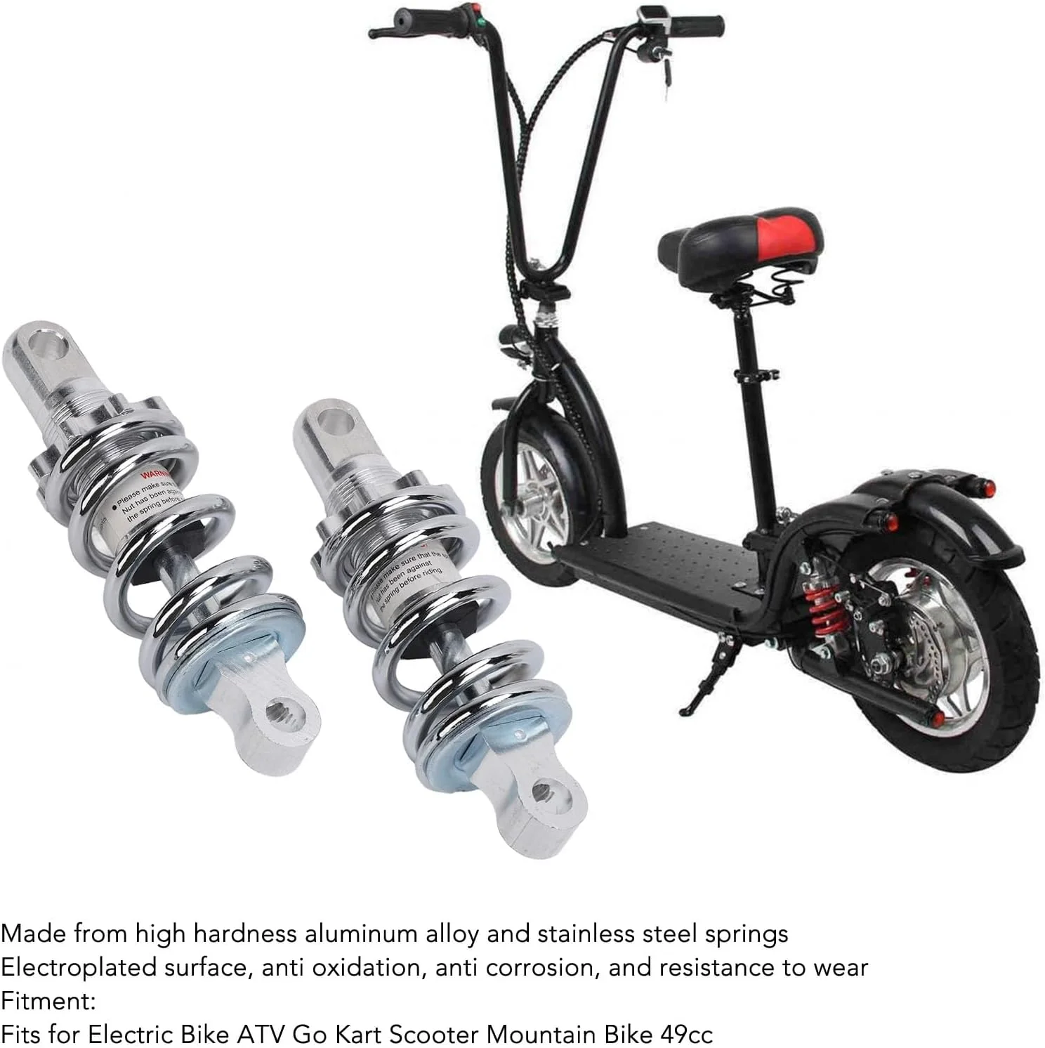 کمک فنر عقب موتورسیکلت TOPINCN، کمک فنر تعلیق با سختی بالا و میرایی قابل تنظیم برای کارتینگ، ATV، اسکوتر، دوچرخه کوهستان، مناسب برای دوچرخه های برقی، جنس درجه یک