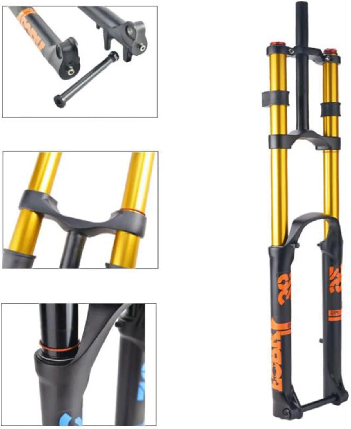 دوشاخ بادی کمک فنر جلو با 200 میلی متر کورس، دوشاخ کمک فنر دو شانه‌ای دوچرخه کوهستان 27.5/29 اینچ با محور 15 * 110 میلی متر