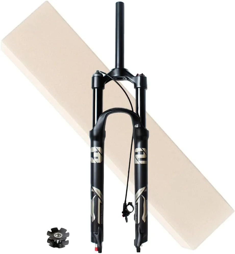 دوشاخ تعلیق دوچرخه سایز 26 اینچ، 27.5/29 اینچ، آلیاژ آلومینیوم 1-1/8 اینچ لوله مستقیم، دوشاخ جلو هوا QR با دامنه حرکت 140 میلی متر