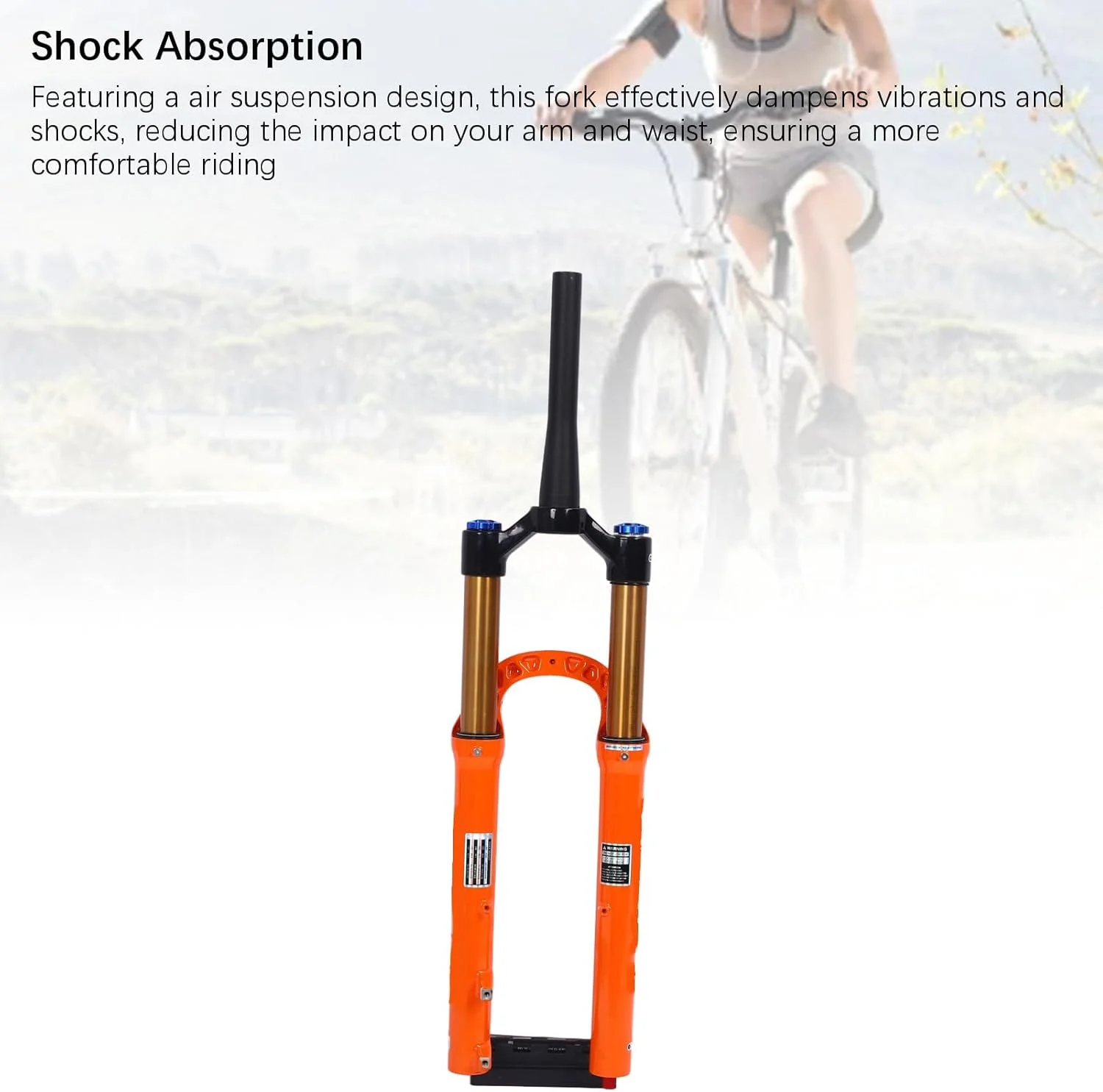 دوشاخ جلو دوچرخه کوهستان 27.5 اینچی آلیاژ آلومینیوم با سیستم تعلیق بادی و لوله 36 میلی‌متری برای کنترل و راحتی بیشتر