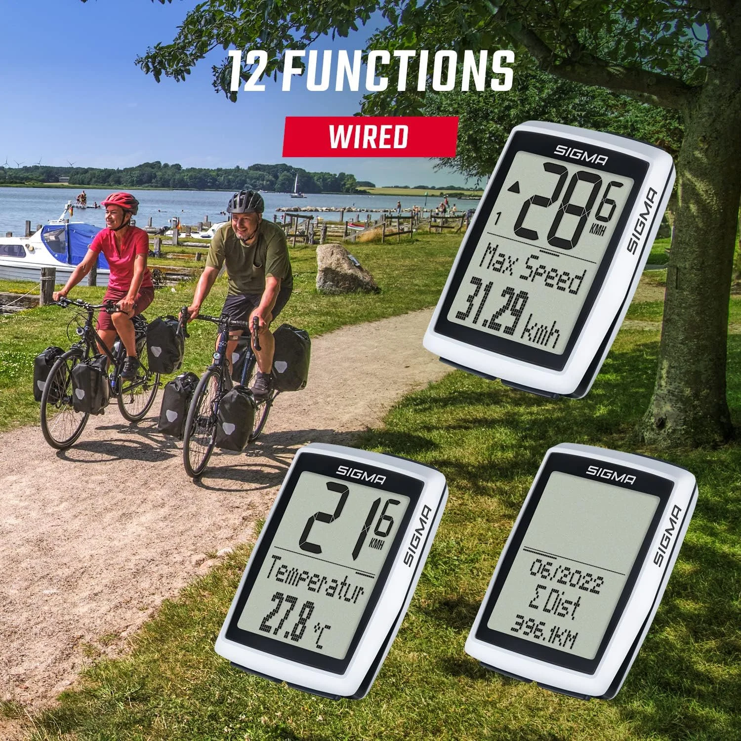 سایکل کامپیوتر سیگما اسپورت BC 12.0 | کامپیوتر دوچرخه با عملکردهای متعدد | کامپیوتر دوچرخه برای تمام ماجراجویی های دوچرخه سواری | استفاده آسان با دکمه های بزرگ و ارائه واضح سایکل کامپیوتر سیگما اسپورت BC 12.0 | کامپیوتر دوچرخه با عملکردهای متعدد | کامپیوتر دوچرخه برای تمام ماجراجویی های دوچرخه سواری | استفاده آسان با دکمه های بزرگ و ارائه واضح