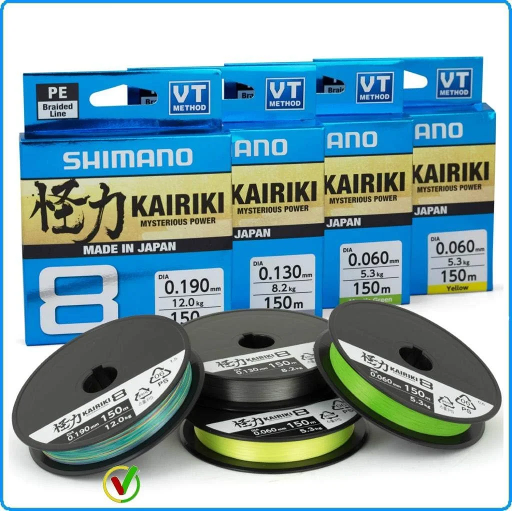 نخ ماهیگیری بافته شده چند رنگ Shimano Kairiki 8، 300 متری نخ ماهیگیری بافته شده چند رنگ Shimano Kairiki 8، 300 متری