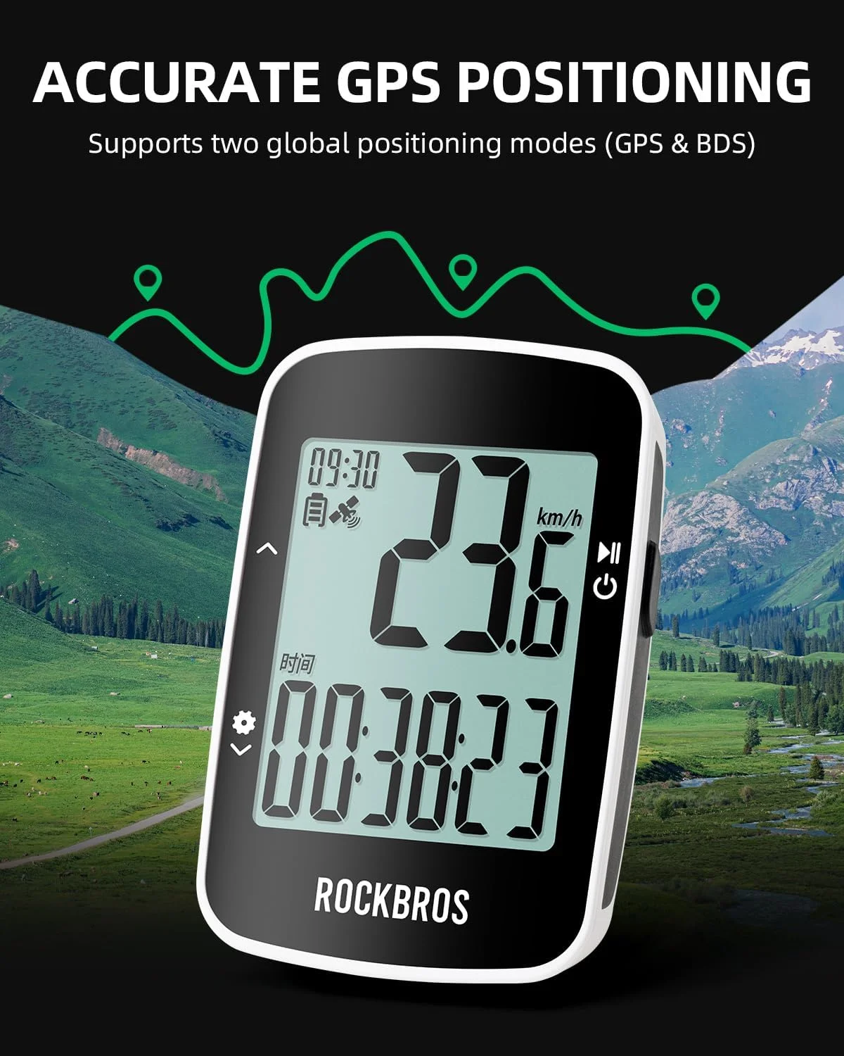 کامپیوتر دوچرخه ROCKBROS، کیلومتر شمار دوچرخه GPS بی سیم با بلوتوث، ضد آب IPX7، باتری 600 میلی آمپر و صفحه نمایش بزرگ 2.3 اینچی کامپیوتر دوچرخه ROCKBROS، کیلومتر شمار دوچرخه GPS بی سیم با بلوتوث، ضد آب IPX7، باتری 600 میلی آمپر و صفحه نمایش بزرگ 2.3 اینچی