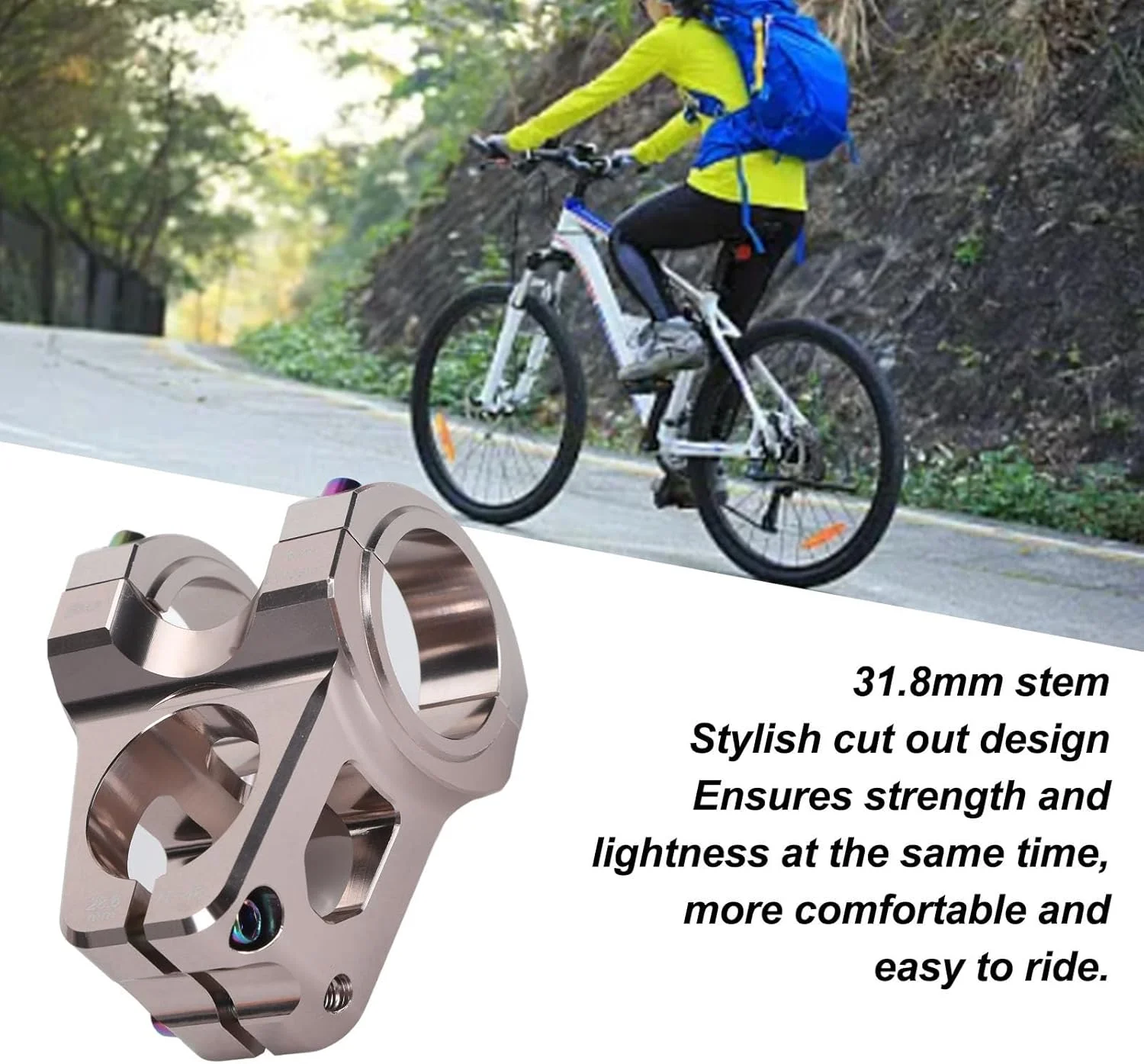 کرپی فرمان دوچرخه کوهستان آلیاژ آلومینیوم 31.8 میلی متر، کرپی کوتاه فرمان MTB، افزایش دهنده فرمان دوچرخه برای اکثر دوچرخه های جاده ای، دوچرخه کوهستان، لوازم جانبی فرمان دوچرخه سواری