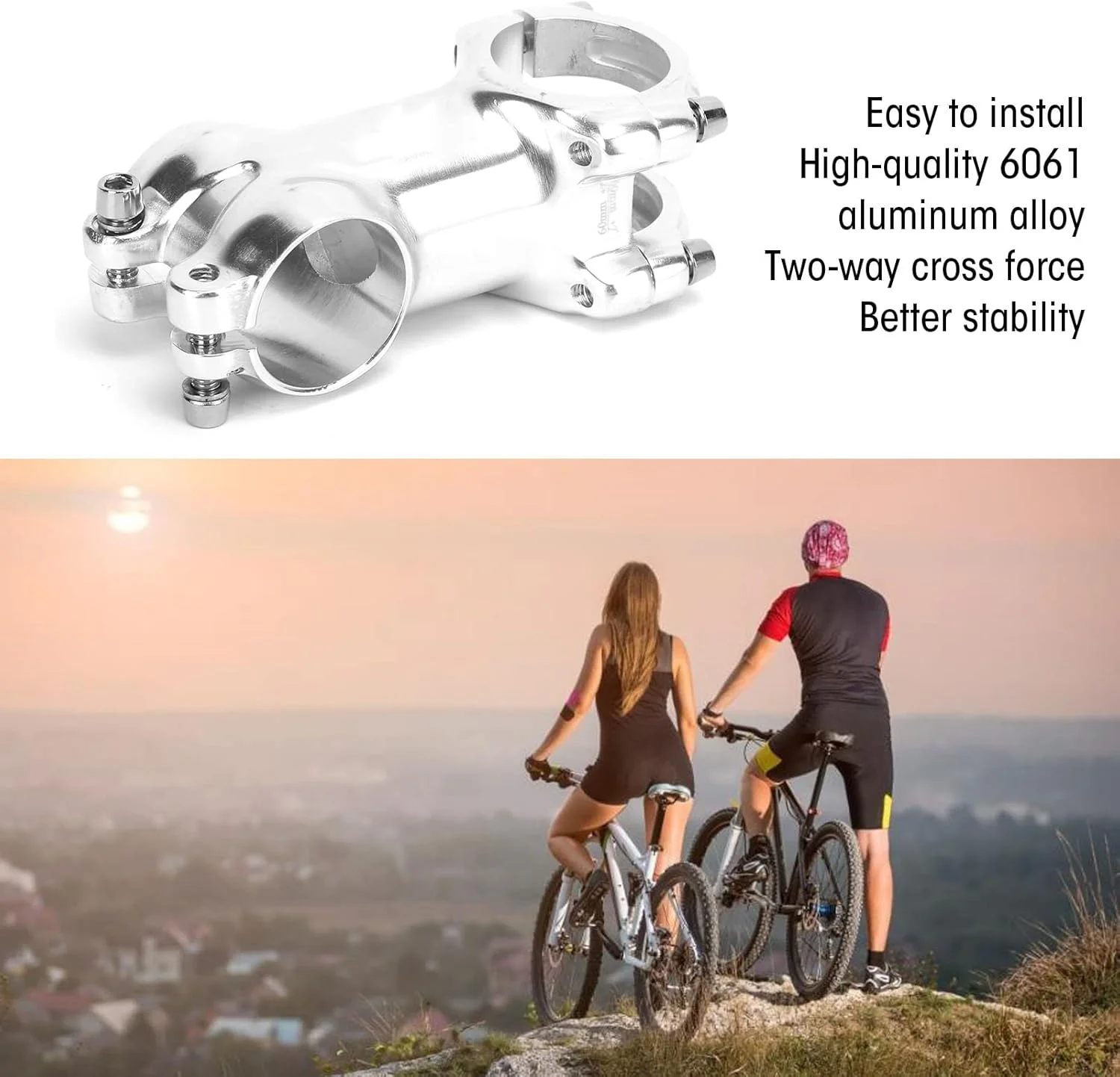 افزایش دهنده فرمان دوچرخه CHICIRIS نقره ای، آلیاژ آلومینیوم برای دوچرخه های جاده، 31.8 × 60 میلی متر برای علاقه مندان به دوچرخه سواری