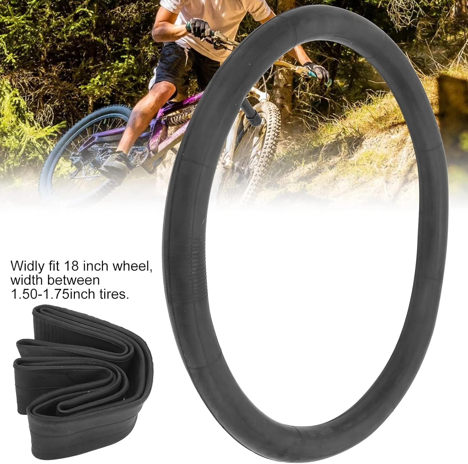 تیوب دوچرخه CHICIRIS سایز 18x1.50-1.75 از جنس بوتیل، با عملکرد قابل اعتماد، طراحی شده برای رانندگان دوچرخه کوهستان