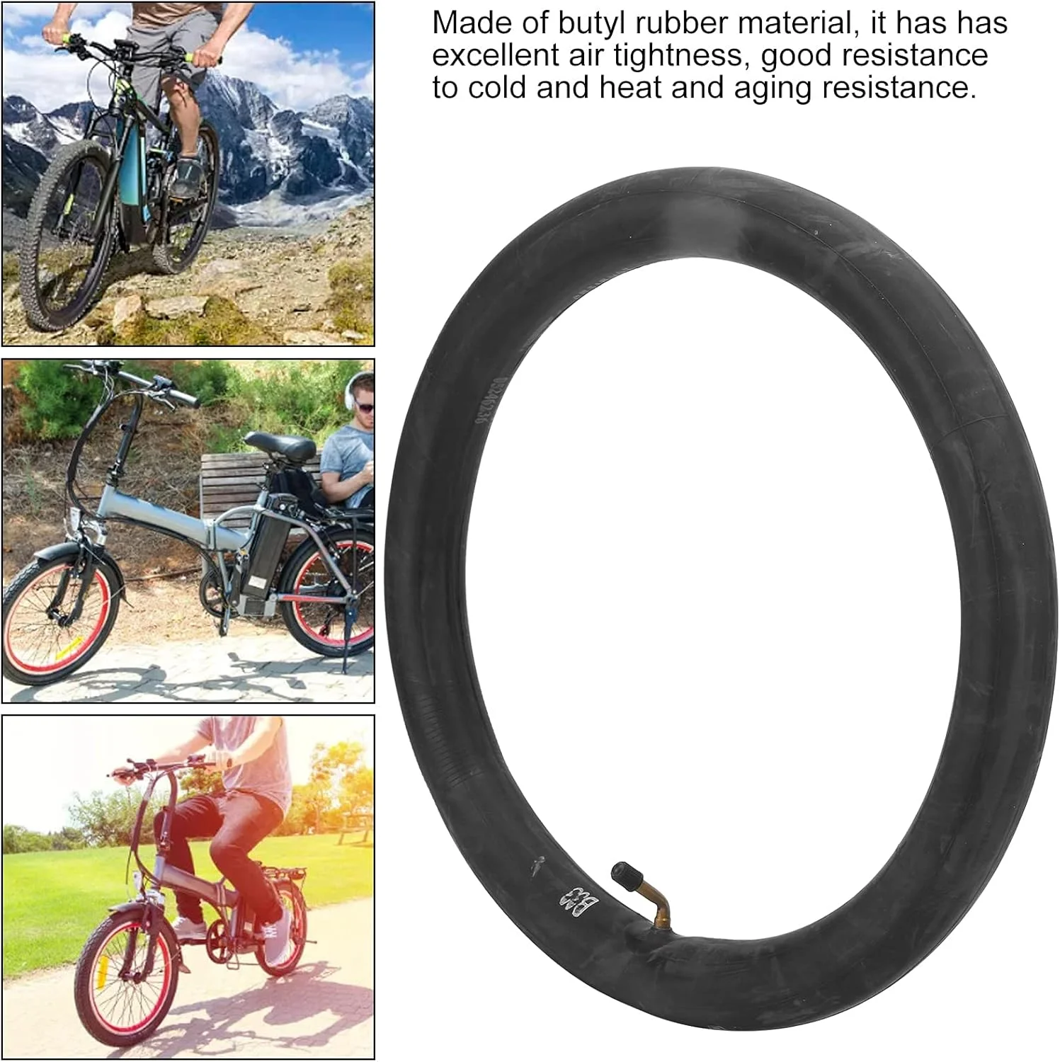 تیوپ دوچرخه برقی داخلی CHICIRIS با دریچه خمیده، ضد لرزش برای سایز ۱۶ تیوپ دوچرخه برقی داخلی CHICIRIS با دریچه خمیده، ضد لرزش برای سایز ۱۶