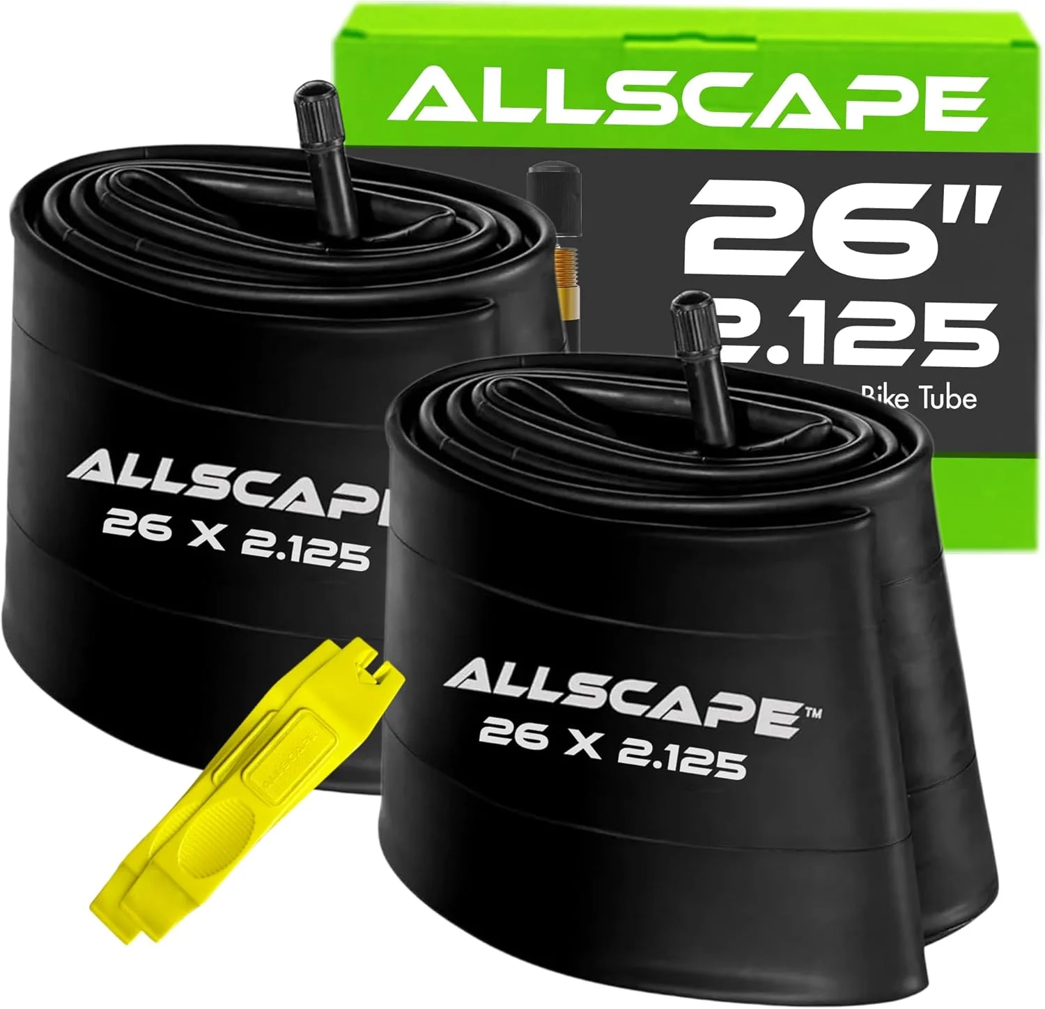 تیوب دوچرخه HEB سایز 26 اینچ، مناسب برای سایزهای 1.75، 1.95، 2.10، 2.125 – تیوب لاستیکی بوتیل با والف شرادر – سازگار با دوچرخه های کروز، کوهستان، شهری و بچگانه – بسته 2 عددی