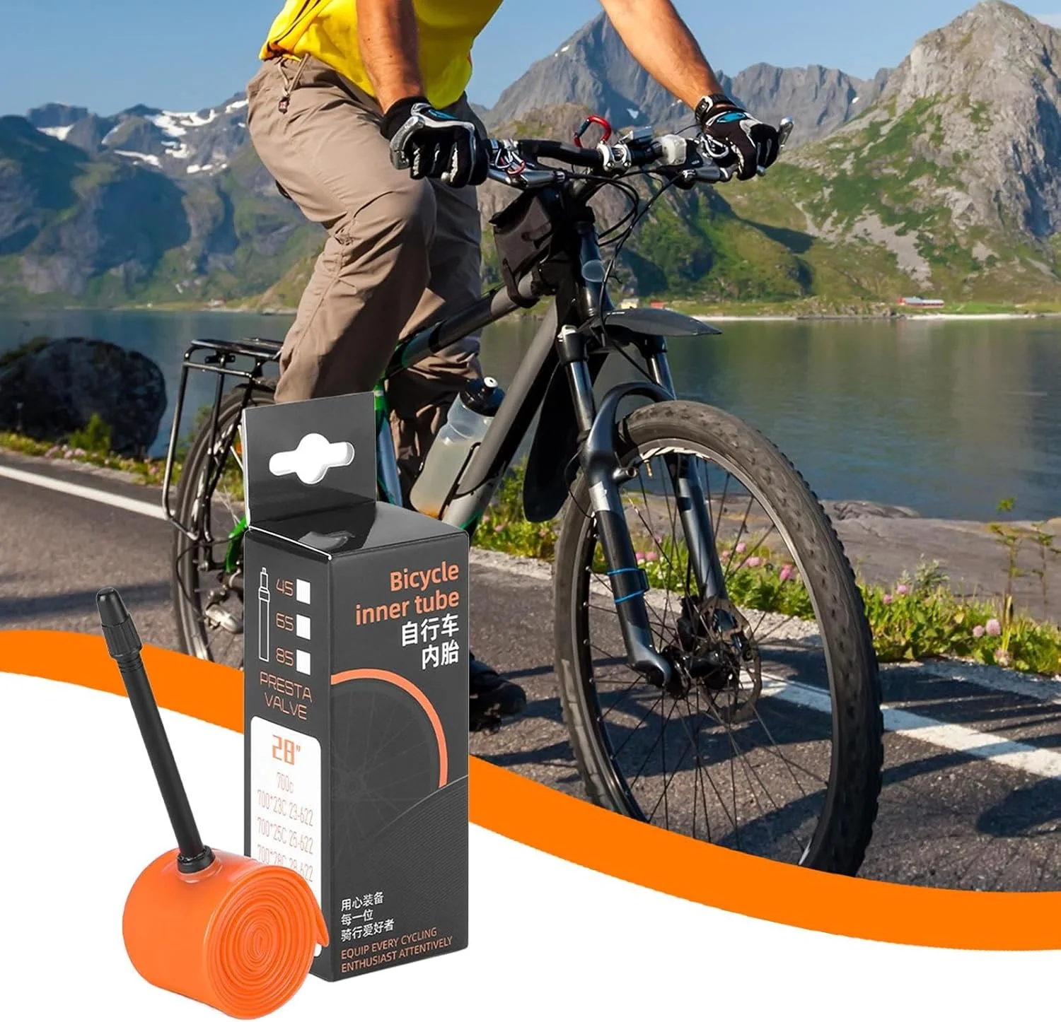 تیوب لاستیک دوچرخه، لاستیک دوچرخه با والف 65 میلیمتری - تیوب دوچرخه با مهر و موم فشرده، مناسب برای دوچرخهسواری کوهستانی، جادهای، دوچرخههای برقی و اسکوتر تیوب لاستیک دوچرخه، لاستیک دوچرخه با والف 65 میلیمتری - تیوب دوچرخه با مهر و موم فشرده، مناسب برای دوچرخهسواری کوهستانی، جادهای، دوچرخههای برقی و اسکوتر