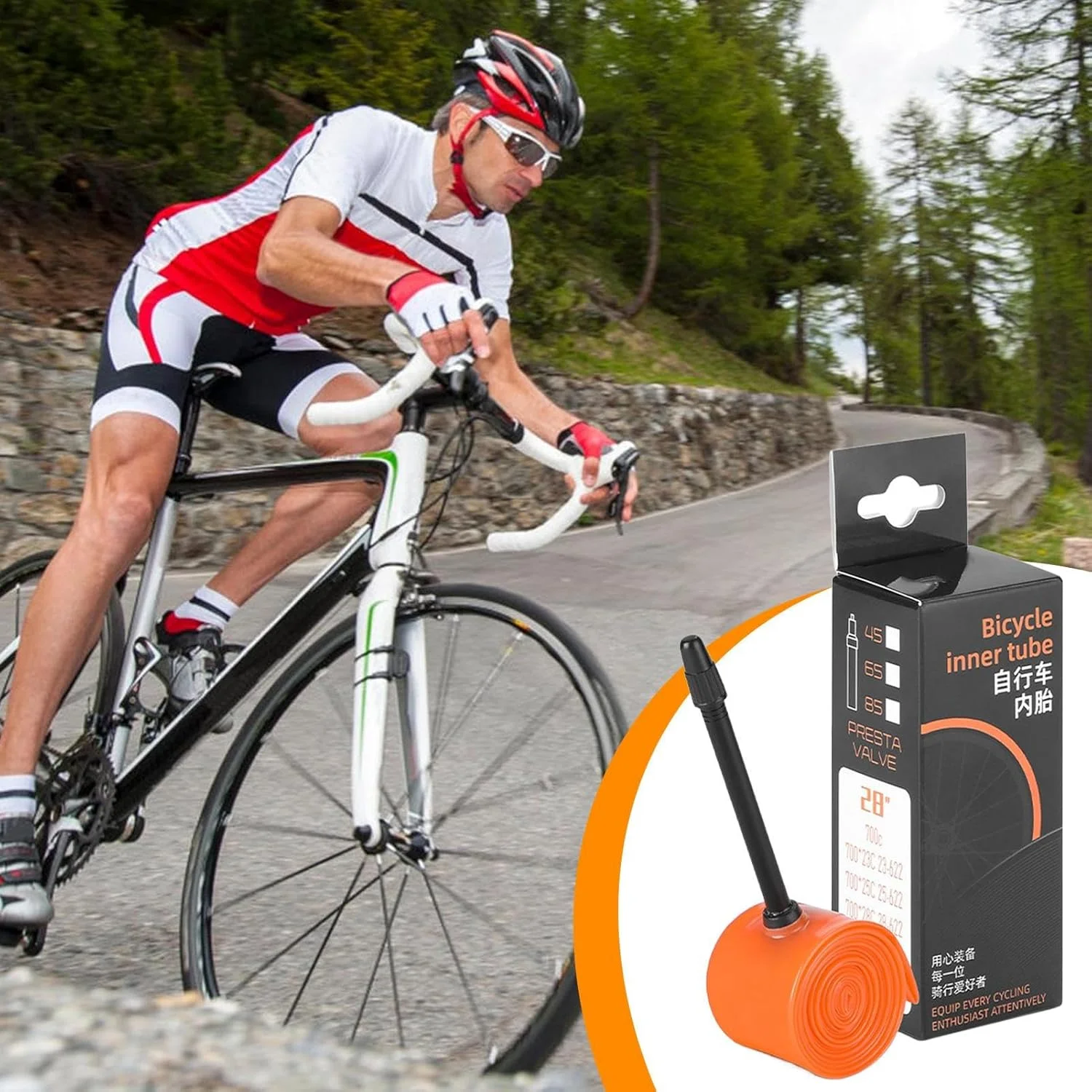 تیوب دوچرخه 700C - تایر دوچرخه با والف 65 میلیمتری | تیوب دوچرخه سبک و قابل حمل | مناسب برای دوچرخهسواری کوهستانی، جادهای، دوچرخههای برقی و اسکوتر تیوب دوچرخه 700C - تایر دوچرخه با والف 65 میلیمتری | تیوب دوچرخه سبک و قابل حمل | مناسب برای دوچرخهسواری کوهستانی، جادهای، دوچرخههای برقی و اسکوتر