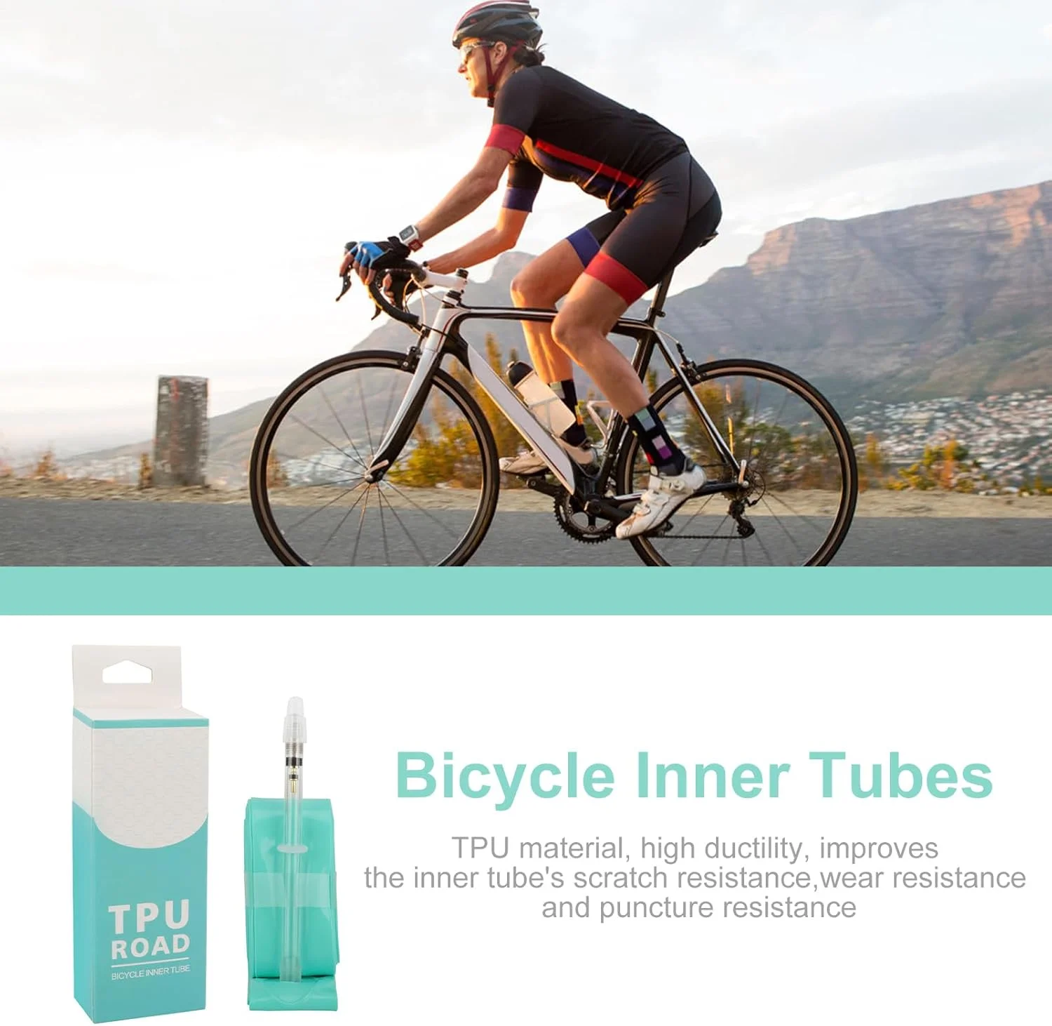 تیوپ دوچرخه - تیوپ داخلی فوق سبک دوچرخه - والف فرانسوی TPU با طول 45/65/80 میلی متر، مناسب کوهستان تیوپ دوچرخه - تیوپ داخلی فوق سبک دوچرخه - والف فرانسوی TPU با طول 45/65/80 میلی متر، مناسب کوهستان