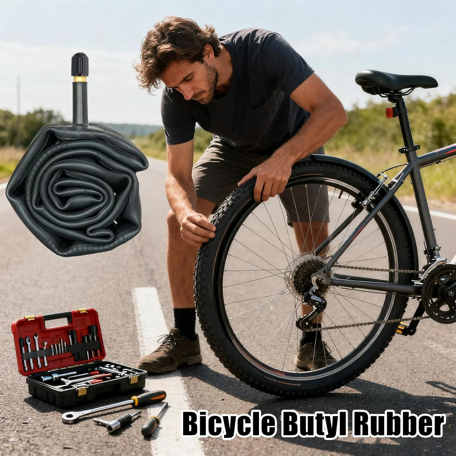 تیوب داخلی دوچرخه - تایر دوچرخه بادوام، بوتیل دوچرخه - برای مسابقات کوهستانی، رفت و آمد، تمرین، کمپینگ در فضای باز، مسافرت، گاراژ، کارگاه تیوب داخلی دوچرخه - تایر دوچرخه بادوام، بوتیل دوچرخه - برای مسابقات کوهستانی، رفت و آمد، تمرین، کمپینگ در فضای باز، مسافرت، گاراژ، کارگاه