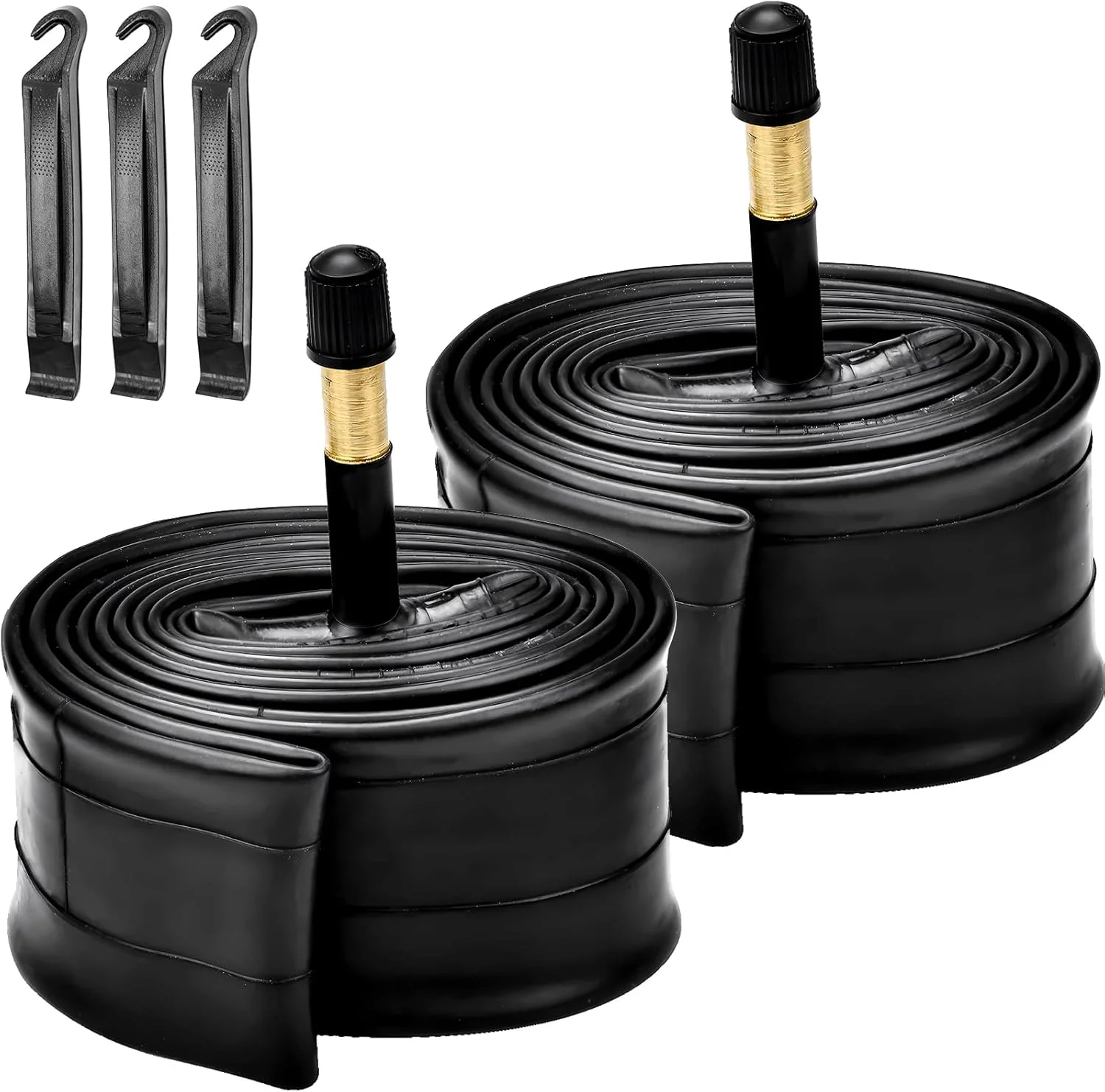 دو عدد تیوپ دوچرخه 26 اینچ، 26 x 1.75C/2.125 AV با والف شرادر 48mm 33mm، سازگار با تایر های کوهستانی 26x1.75 26x1.90 26x2.0 26x2.126 26x2.125