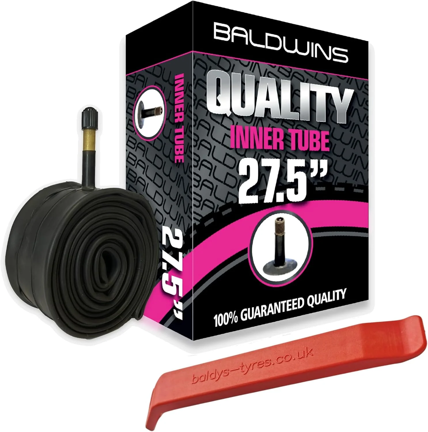 تیوب دوچرخه بالدوینز ۲۷.۵ اینچ، مناسب برای لاستیک های ۲.۲۰ تا ۲.۵۰ (مناسب برای لاستیک های ۲.۲۰، ۲.۲۵، ۲.۳۰، ۲.۳۵، ۲.۴۰، ۲.۵۰)، والف Schrader/Car Type
